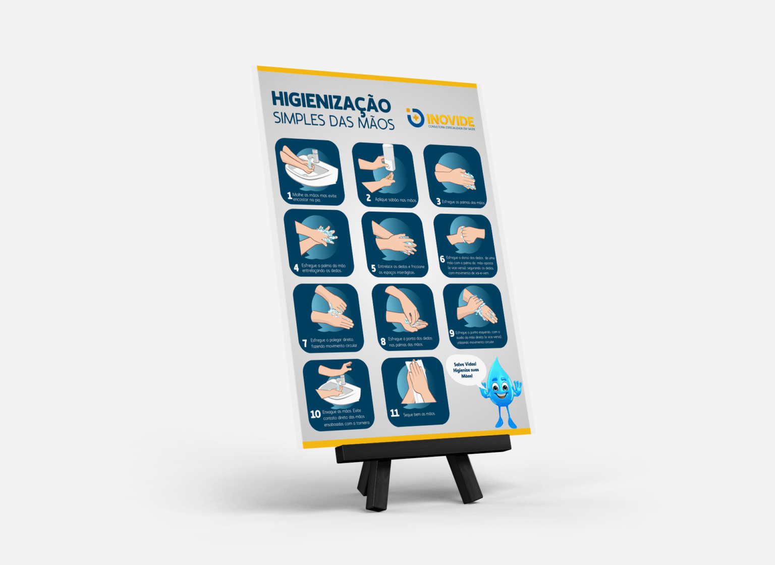Layout para Cartaz de Higienização das Mãos Simples
