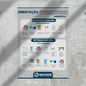 Layout para cartaz de Orientação para Paramentação em Casos de Covid-19 - Emergência