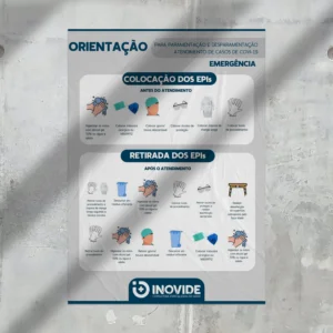 Layout para cartaz de Orientação para Paramentação em Casos de Covid-19 - Emergência